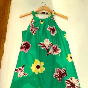 J. Crew Green Floral Shift Dress